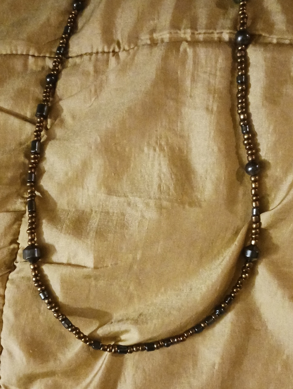 Handcrafted Brown and Black Beaded Women's Necklace